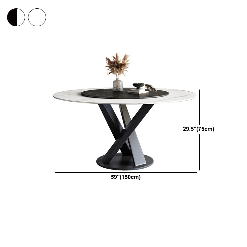 Modern Stone Dining Table Turntable Home Kitchen Pedestal Furniture