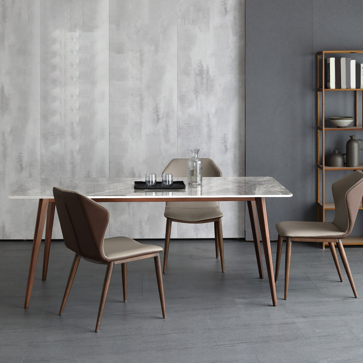 Sintered Stone Dining Table Mid-Century Modern Dining Table with 4 Legs