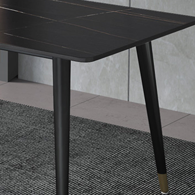 Rectangle Dining Table Stone Top Dining Table with Iron Base