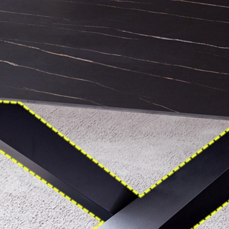 Rectangle Dining Table Industrial Dining Table with Pedestal Base