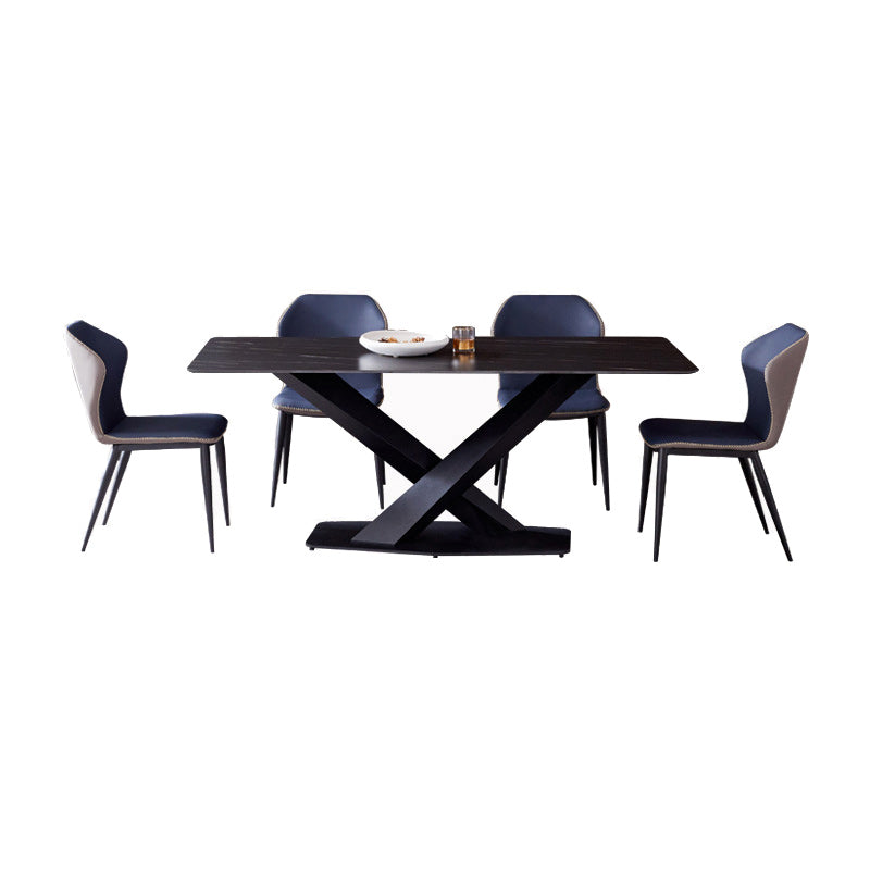 Rectangle Dining Table Industrial Dining Table with Pedestal Base