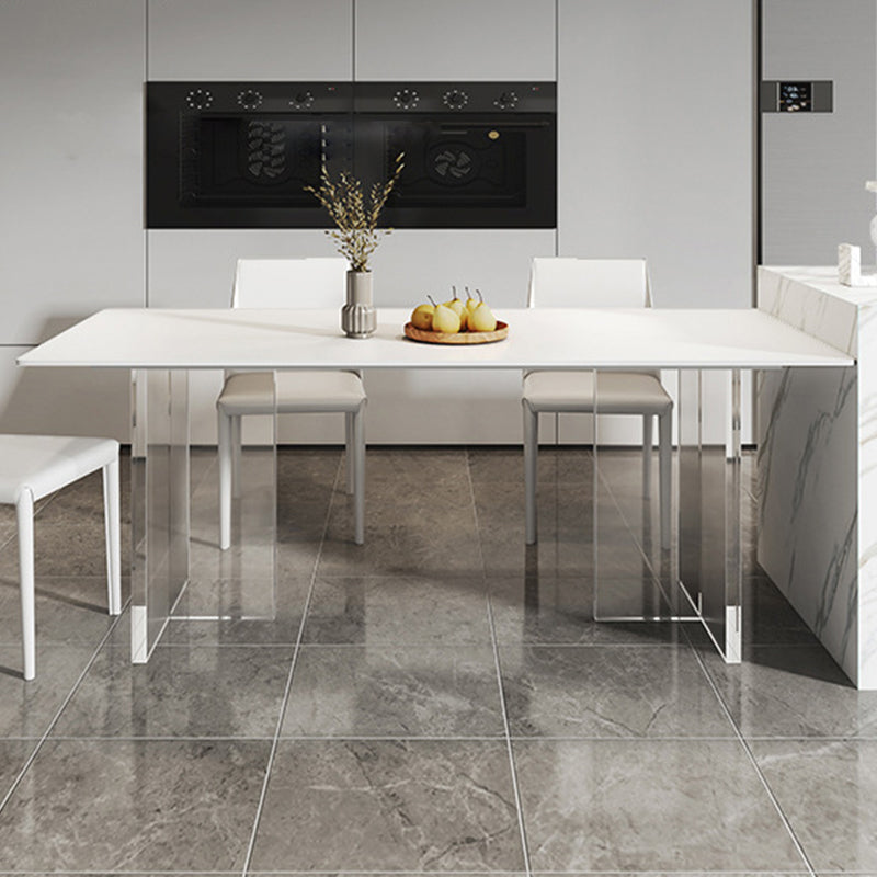 Modern Double Pedestal Dining Table Slate Dining Table for Dining Room