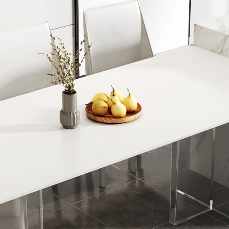 Modern Double Pedestal Dining Table Slate Dining Table for Dining Room