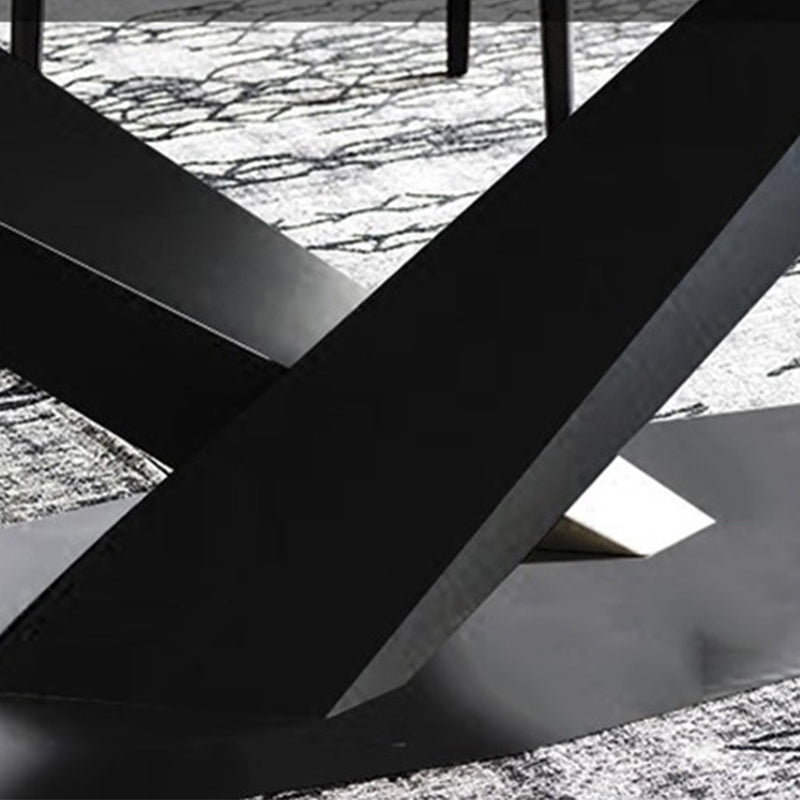 Traditional Luxury Table Metal Base Rectangle Dining Table for Home