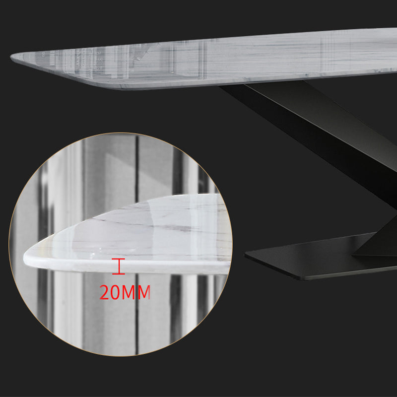 Traditional Luxury Table Metal Base Rectangle Dining Table for Home