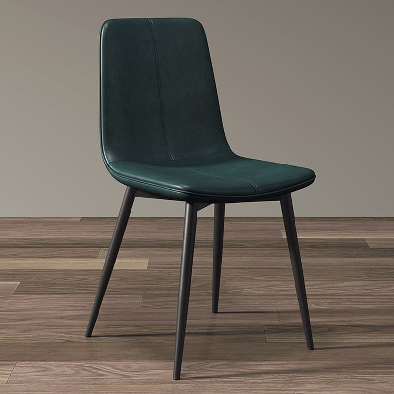Modern Style Side Chair Faux Leather Dining Chair with Metal Leg