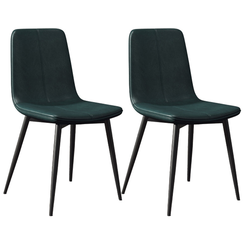 Modern Style Side Chair Faux Leather Dining Chair with Metal Leg