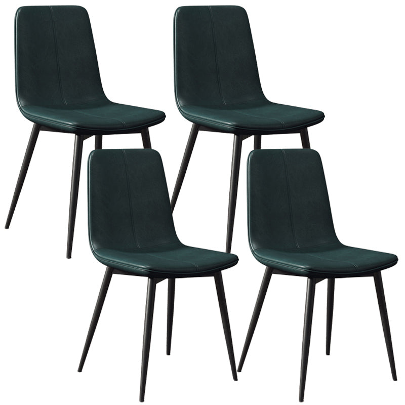 Modern Style Side Chair Faux Leather Dining Chair with Metal Leg