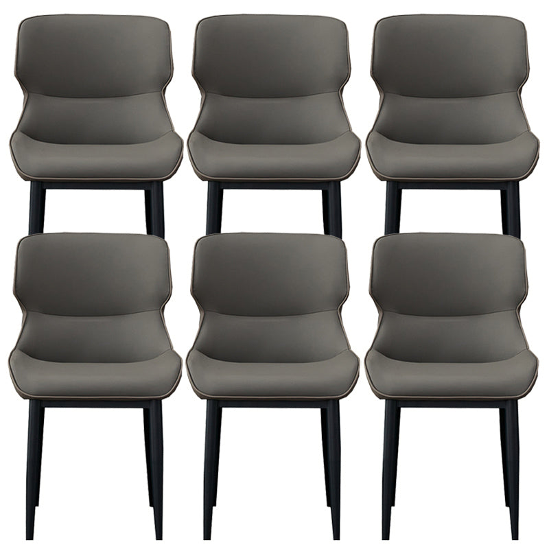 Matte Finish Wingback Chair with Black Legs Contemporary Side Chair for Dining Room