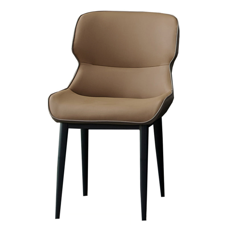 Matte Finish Wingback Chair with Black Legs Contemporary Side Chair for Dining Room