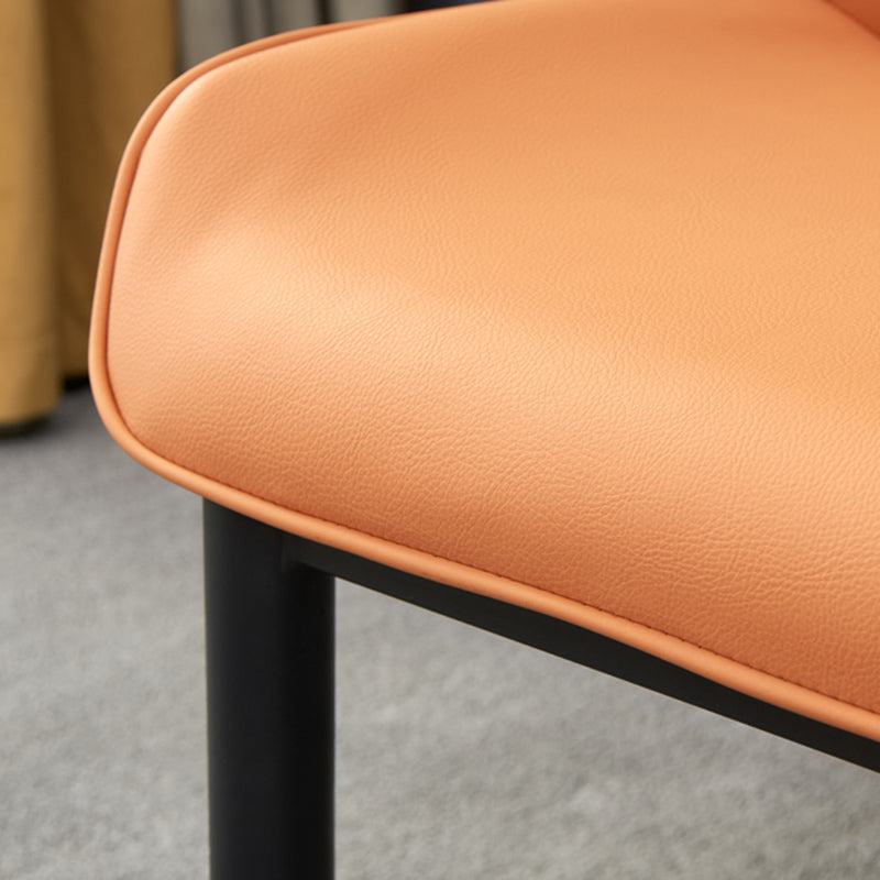 Matte Finish Wingback Chair with Black Legs Contemporary Side Chair for Dining Room