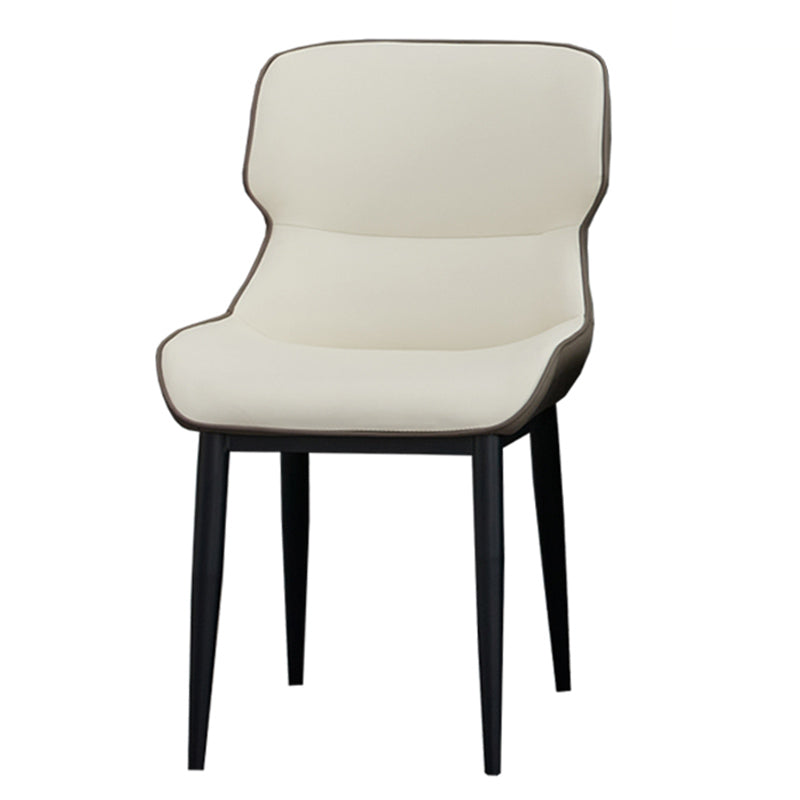 Matte Finish Wingback Chair with Black Legs Contemporary Side Chair for Dining Room