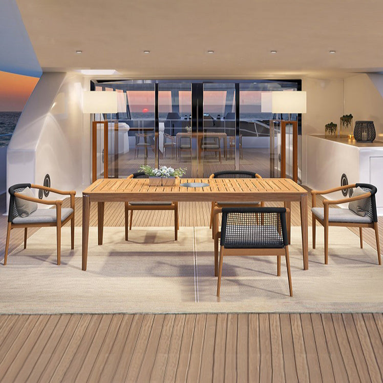 Bohemian Style Solid Wood Dining Table Set 1/6/7 Pieces Dining Table Set for Outdoor