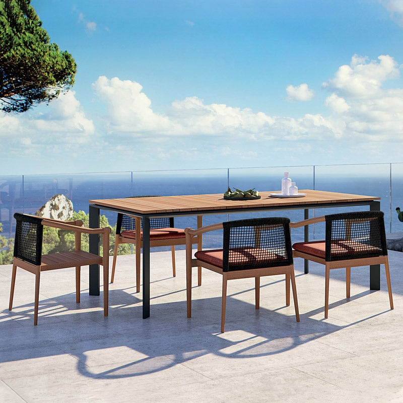 Bohemian Style Solid Wood Dining Table Set 1/6/7 Pieces Dining Table Set for Outdoor