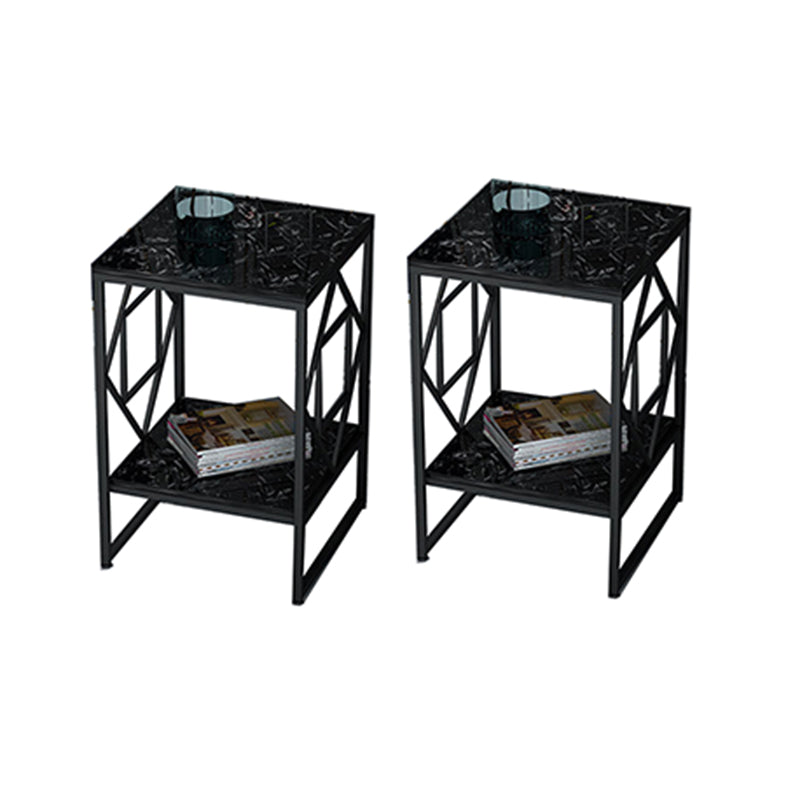 Modern Slate Corner Table Square Side End Table for Living Room