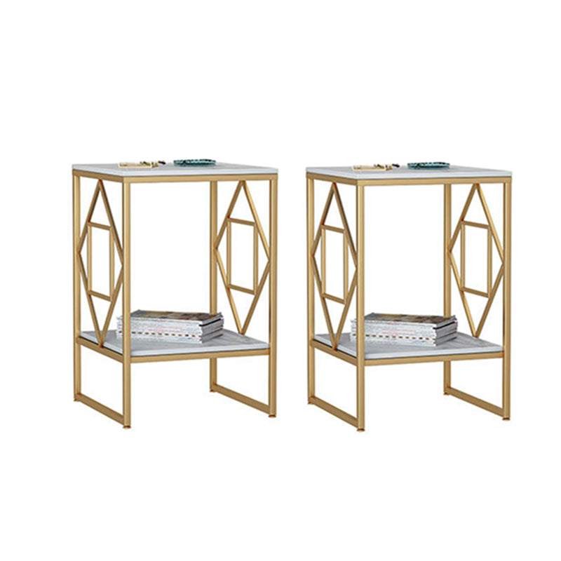 Modern Slate Corner Table Square Side End Table for Living Room
