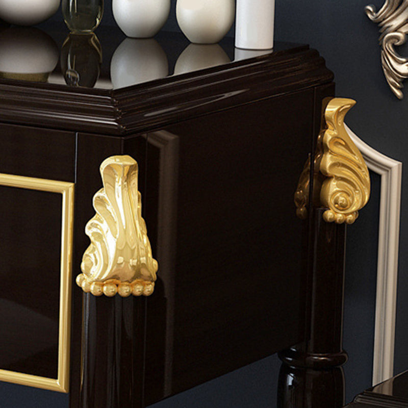 Black/White Vanity Wood Mirrored Makeup Dressing Table Stool Set