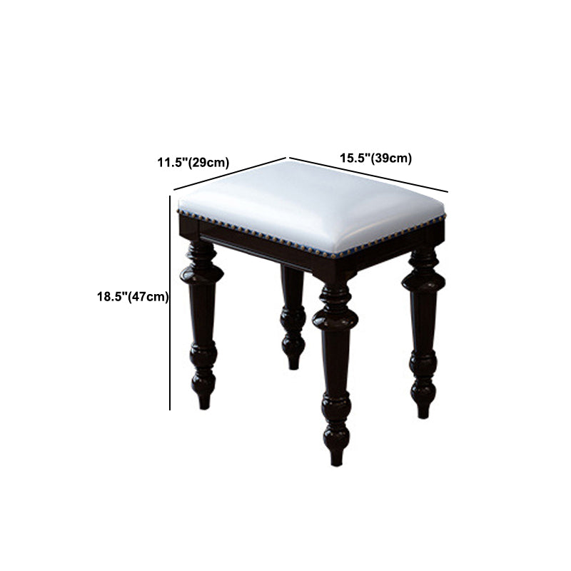 Black/White Vanity Wood Mirrored Makeup Dressing Table Stool Set