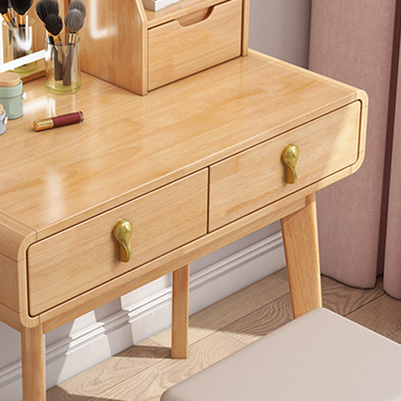 Solid Wood Make-up Vanity Scandinavian 3 Drawer Vanity Dressing Table