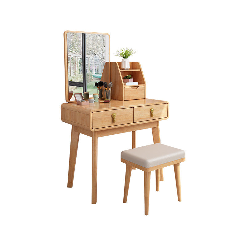 Solid Wood Make-up Vanity Scandinavian 3 Drawer Vanity Dressing Table