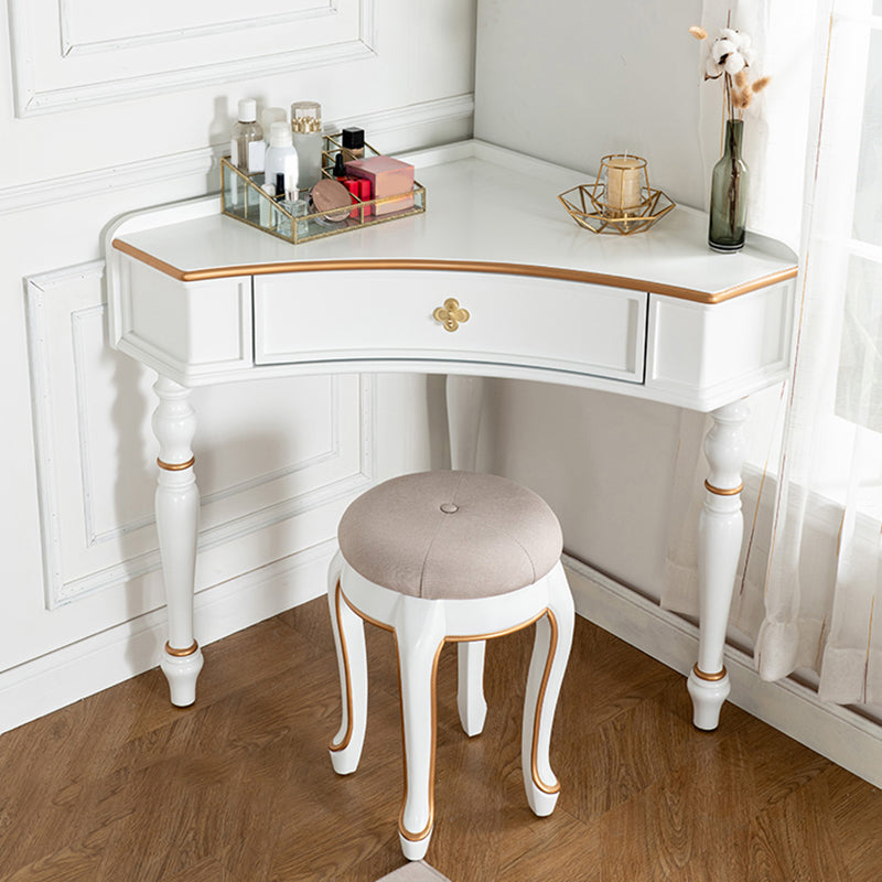 1/4 Drawers Solid Wood Vanity Desk Victorian Makeup Vanity Desk