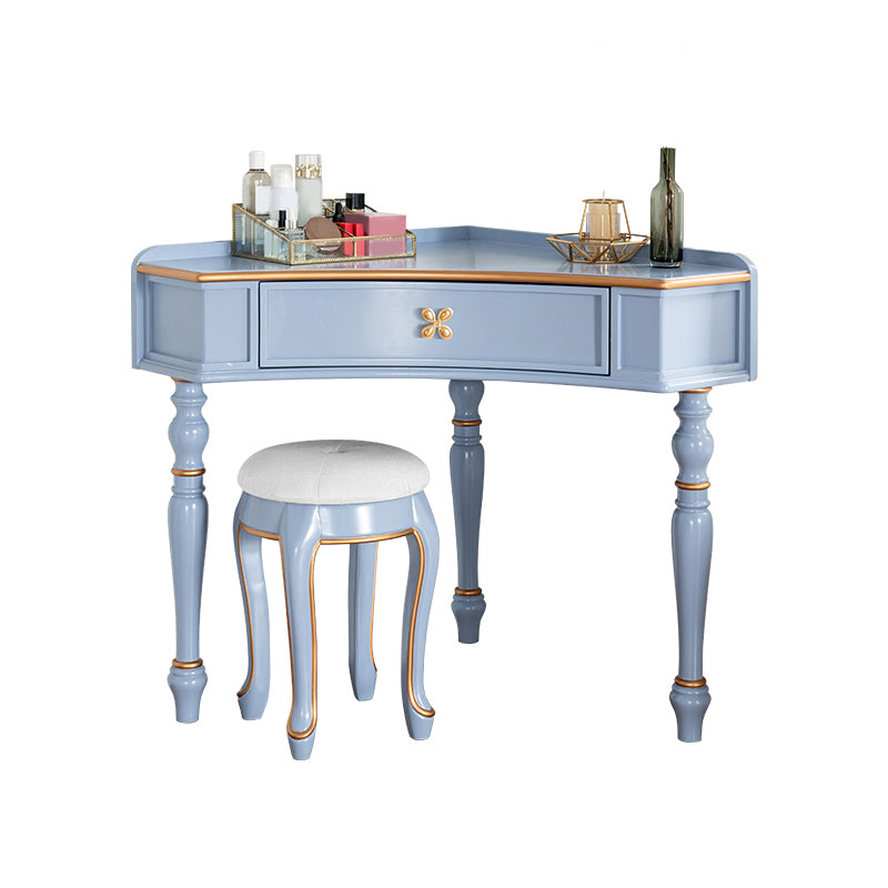 1/4 Drawers Solid Wood Vanity Desk Victorian Makeup Vanity Desk