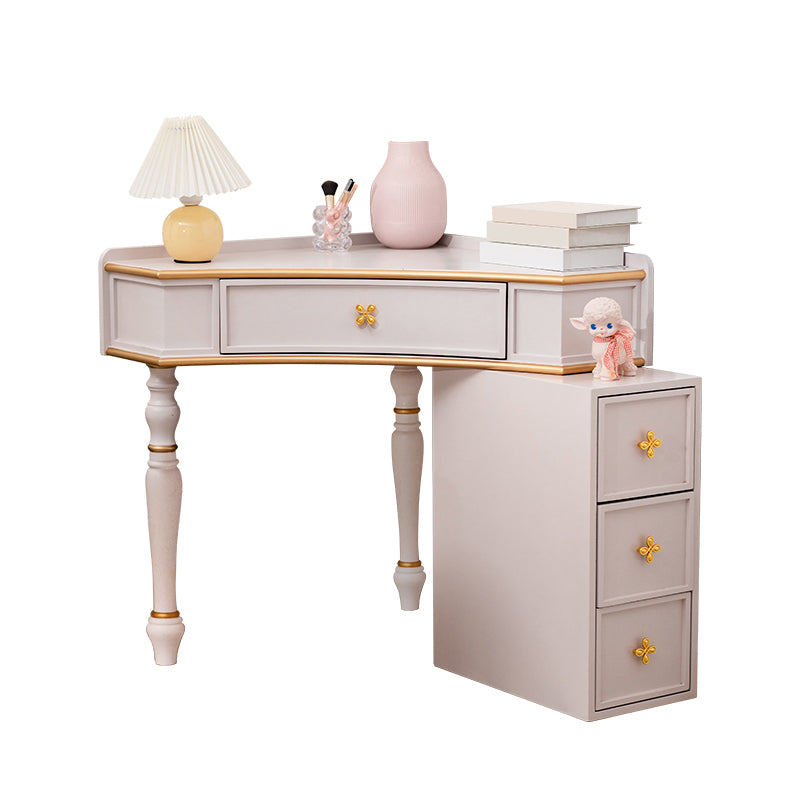 1/4 Drawers Solid Wood Vanity Desk Victorian Makeup Vanity Desk