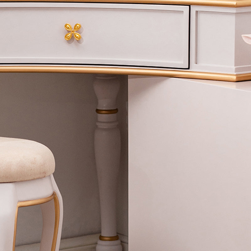 1/4 Drawers Solid Wood Vanity Desk Victorian Makeup Vanity Desk