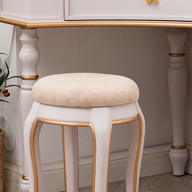 1/4 Drawers Solid Wood Vanity Desk Victorian Makeup Vanity Desk