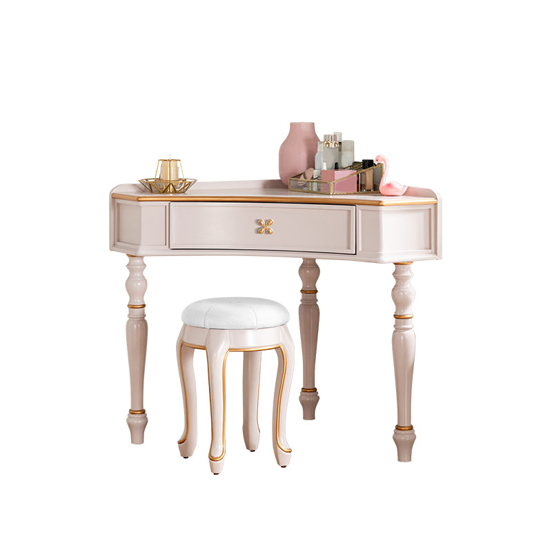 1/4 Drawers Solid Wood Vanity Desk Victorian Makeup Vanity Desk
