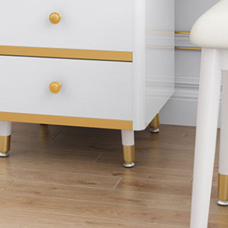 Contemporary White Makeup Vanity Desk Slate top Vanity Dressing Table