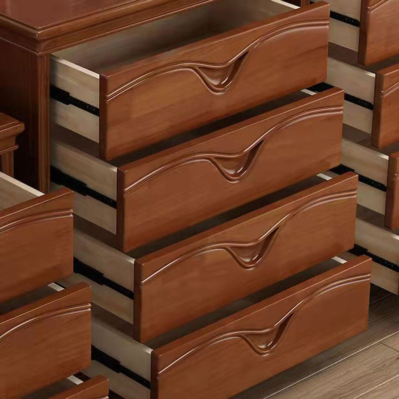 Brown 16.14" Wide Modern Accent Chest Wooden Chest with Drawers