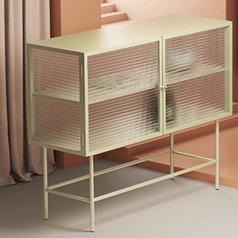 Modern & Contemporary Accent Cabinet Glass Side Cabinet with Knobs