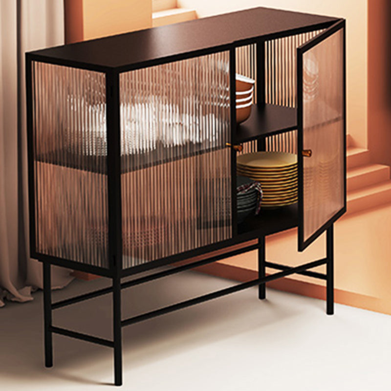Modern & Contemporary Accent Cabinet Glass Side Cabinet with Knobs