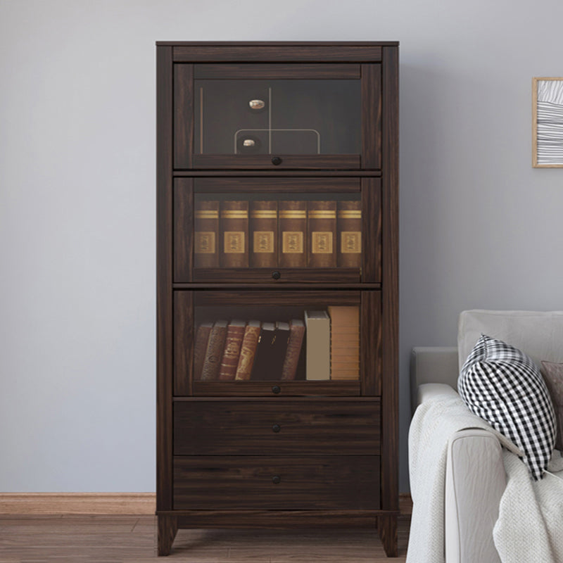 Mid-Century Modern Side Cabinet Square Accent Cabinet with Brown