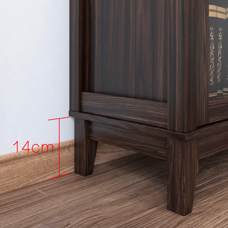 Mid-Century Modern Side Cabinet Square Accent Cabinet with Brown