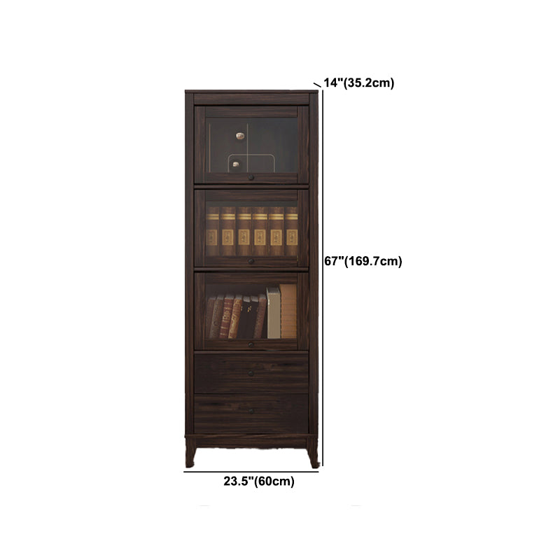 Mid-Century Modern Side Cabinet Square Accent Cabinet with Brown