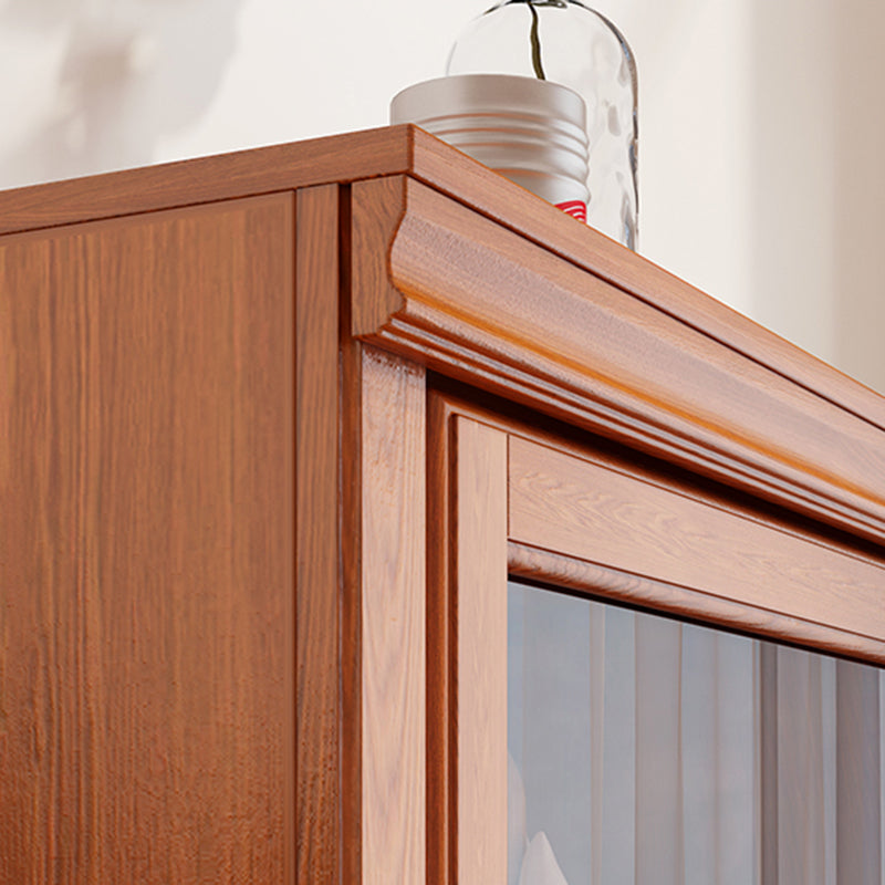 Mid-Century Modern Side Cabinet Square Accent Cabinet with Glass Paned