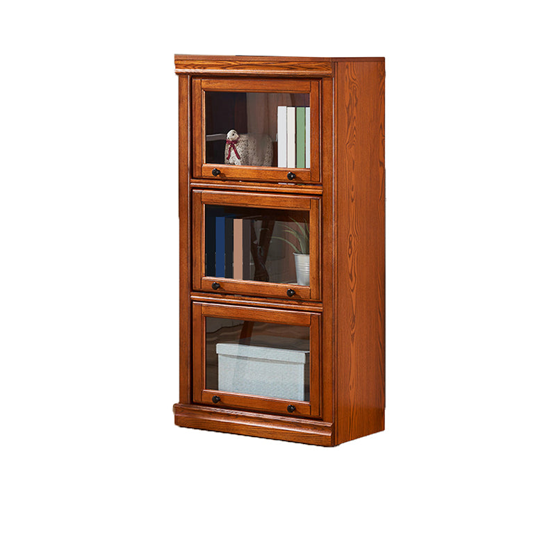 Mid-Century Modern Side Cabinet Square Accent Cabinet with Glass Paned