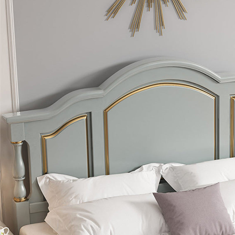 84.65 inch Wide Rustic Bed Frame Pine Wood Panel Bed with Headboard