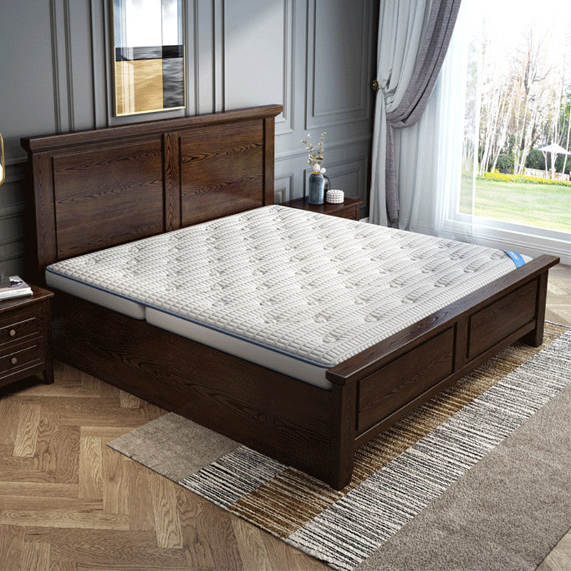 Rustic Style Bed Frame Solid Wood Standard Bed with Headboard