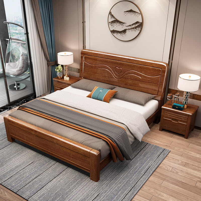 Brone Bed Panel Rectangular with Headboard Walnut Standard Bed