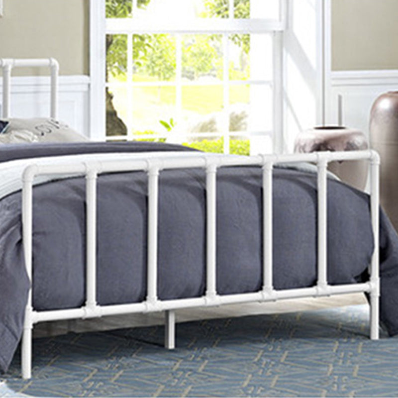 Industrial Style Bed Frame Iron Slat Bed with Headboard and Footboard