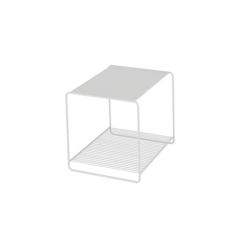 Square Coffee Table Mid-Century Modern with Iron Top and Iron Base