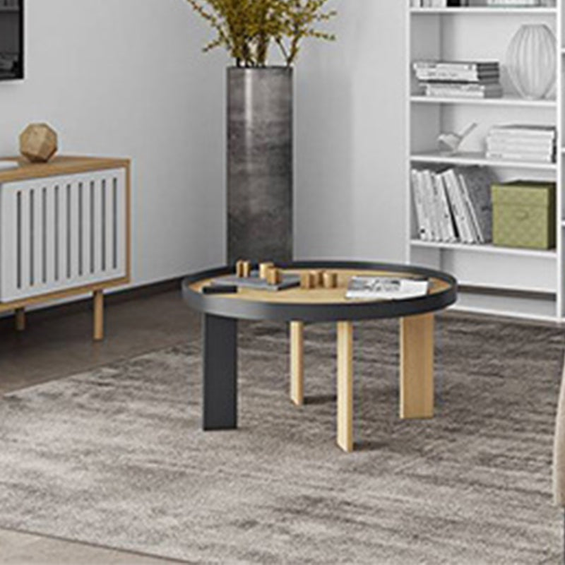 Scandinavian 2 Piece Round Bunching Tables with Wooden Legs and Top