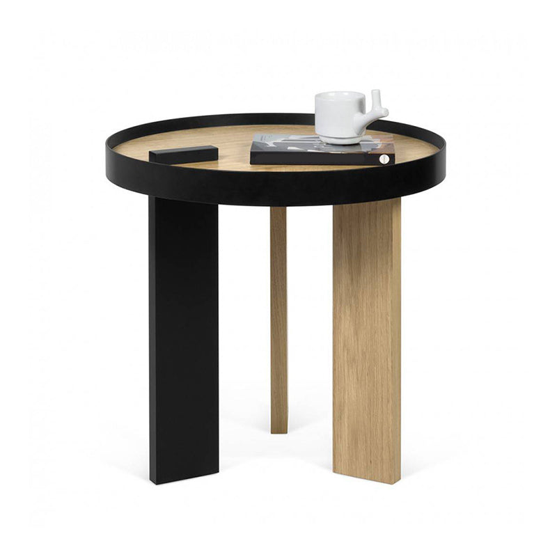 Scandinavian 2 Piece Round Bunching Tables with Wooden Legs and Top