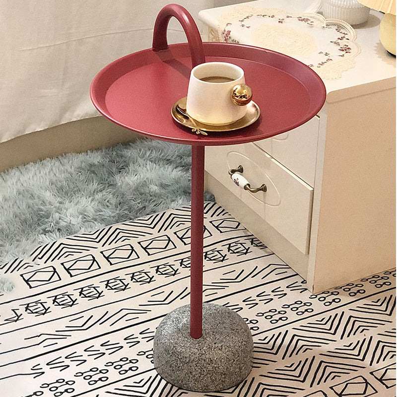 Mid-Century Iron Side End Table Pedestal Corner Table for Living Room
