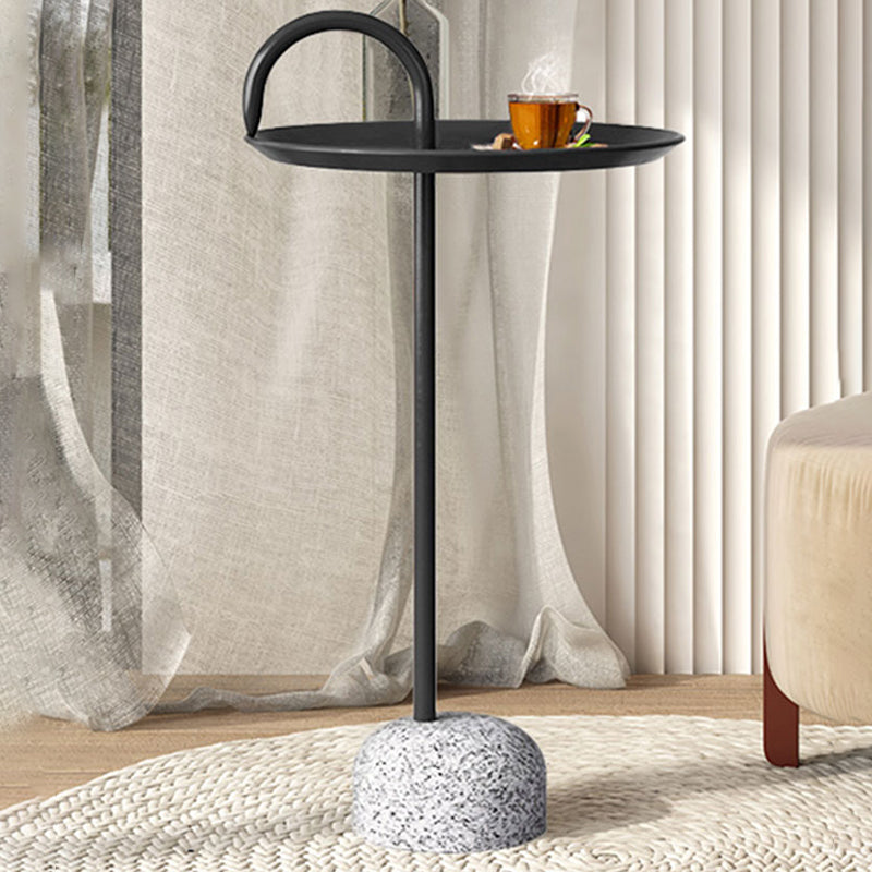 Mid-Century Iron Side End Table Pedestal Corner Table for Living Room