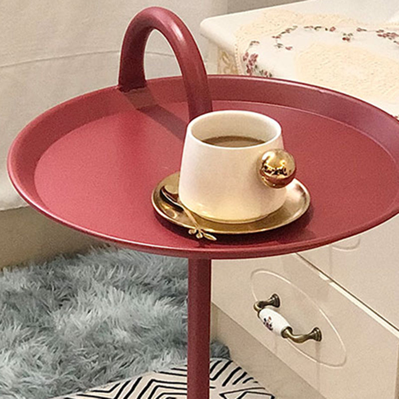 Mid-Century Iron Side End Table Pedestal Corner Table for Living Room