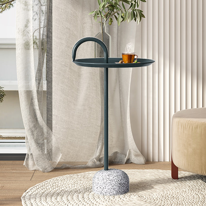 Mid-Century Iron Side End Table Pedestal Corner Table for Living Room